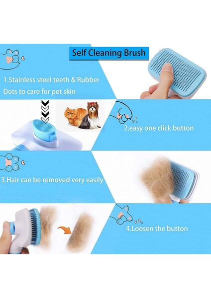 Köpek Tüyü Çıkarıcı Fırça Kedi Köpek Saçı Uzun Saçlar Içın Tımar ve Bakım Tarak Köpek Evcil Hayvan Tüyleri Temizleme Banyo Fırçası Köpek Malzemeleri (Yurt Dışından) fiyatları