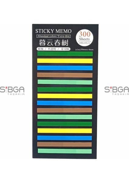 Ince Şerit Şeffaf Renkli Postit Post-It Post It. Kitap Ayracı Ayraç Postit Sticker 300 Yaprak