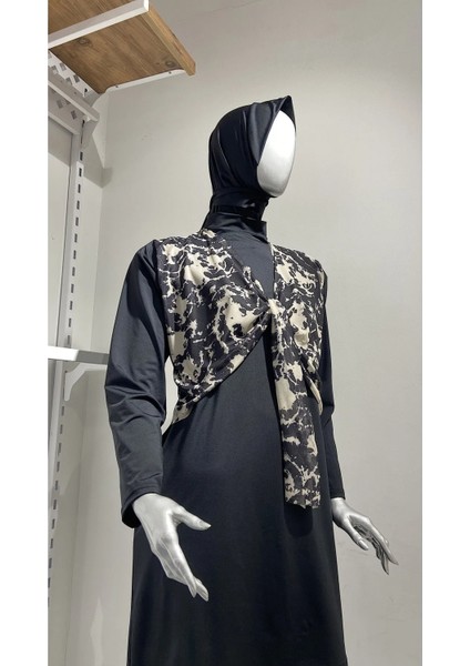 Önden Bağlamalı 3 Parça Tam Kapalı Tesettür Mayo Büyük Beden fırsatları