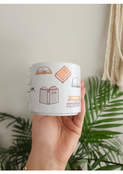 Isme Özel Kişiye Özel Porselen Kitap Desenli T Kupa Bardak Latte Fincanı modelleri