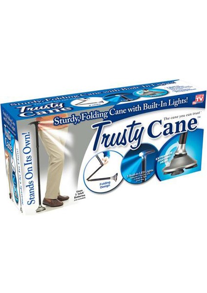 Kick Shop Trusty Cane Güvenilir Katlanabilir Işıklı Baston