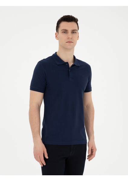 Pierre Cardin Erkek Lacivert Slim Fit Basic Tişört 50291625-Vr033