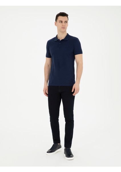 Pierre Cardin Erkek Lacivert Slim Fit Basic Tişört 50291625-Vr033