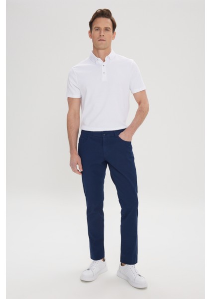 Slim Fit Dar Kesim Pamuklu Armürlü Esnek 5 Cep Pantolon