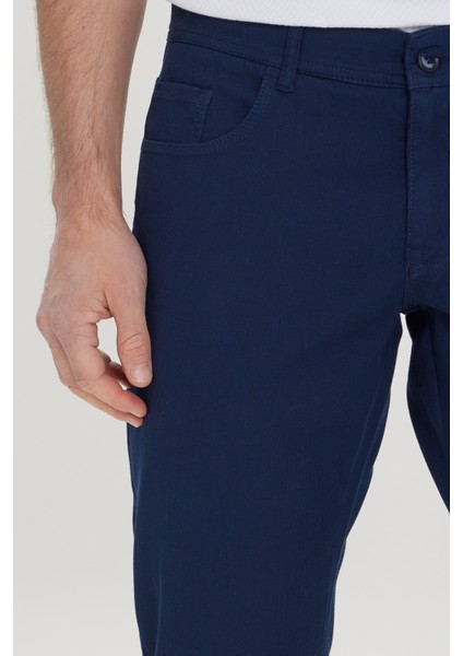 Slim Fit Dar Kesim Pamuklu Armürlü Esnek 5 Cep Pantolon