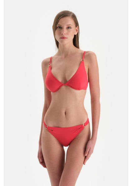 Kırmızı Normal Bel Bikini Alt