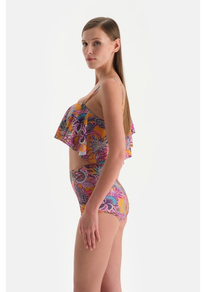 Mor Tek Omuz Bikini Üst