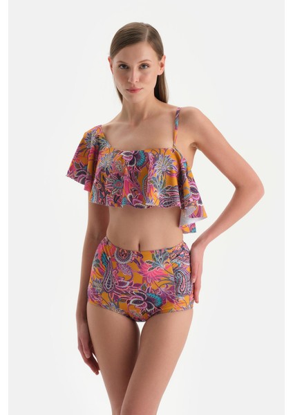 Mor Tek Omuz Bikini Üst