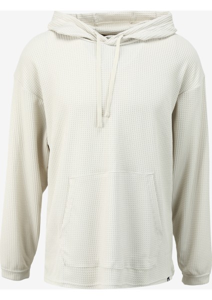 1383108-273 Ua Rival Waffle Hoodie Bej Erkek Kapüşon Yaka Oversize Sweatshirt