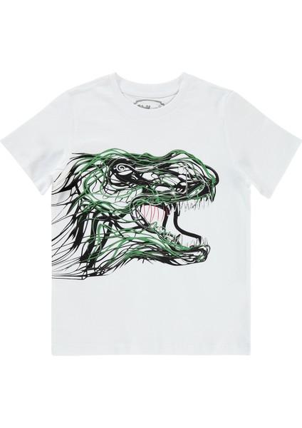 Erkek Çocuk Tişört 10-13 Yaş Beyaz