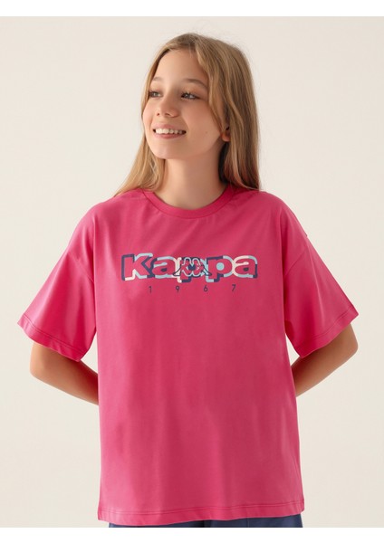 Kız Çocuk Tişört 5-15 Yaş Açık Fuşya
