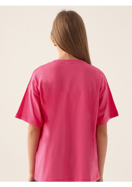 Kız Çocuk Tişört 5-15 Yaş Açık Fuşya modelleri