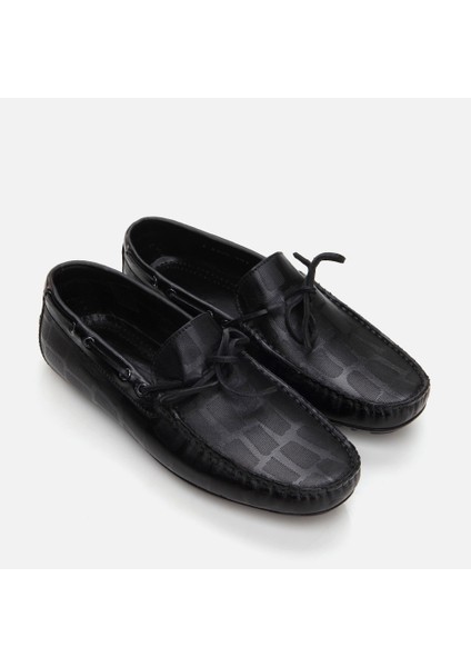 02AYH282740A100 HAKIKI Deri Siyah Erkek Loafer