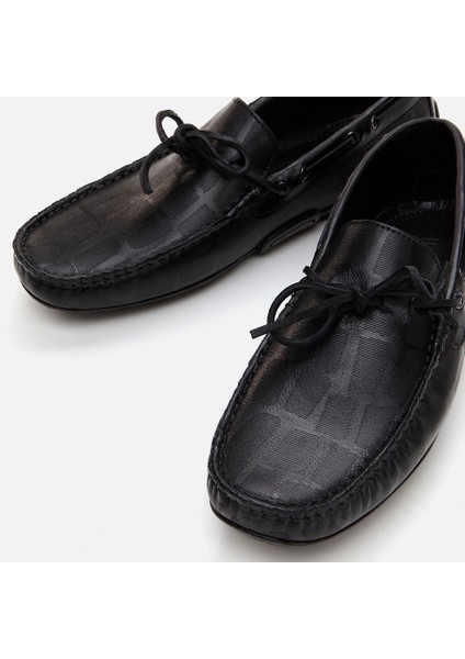 02AYH282740A100 HAKIKI Deri Siyah Erkek Loafer