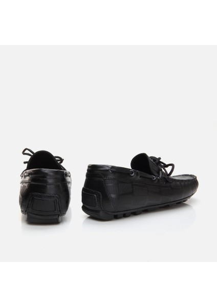 02AYH282740A100 HAKIKI Deri Siyah Erkek Loafer
