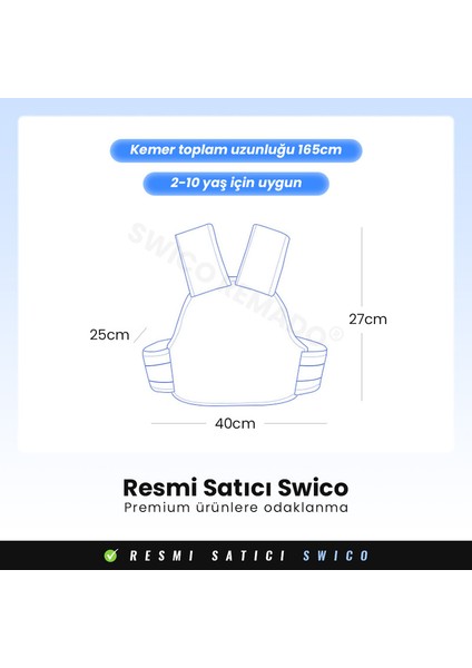 Swico Remado Motosiklet Çocuk Emniyet Kemeri (Yurt Dışından)