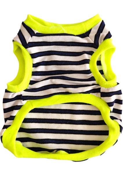 Kedi Köpek Kıyafeti Çizgili Neon Tshirt Atlet