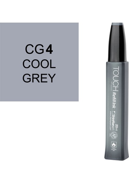 Touch Twin Marker Refill Alcohol Ink Alkol Bazlı Mürekkep 20 Ml. Cg4 Cool Grey 4