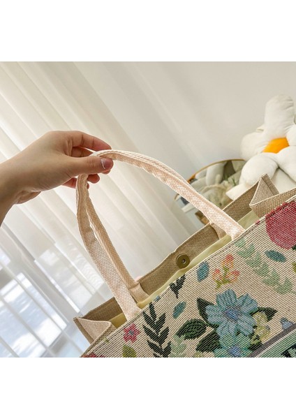 Weırsoın Keten Moda Kanvas Çanta Rahat Tote (Yurt Dışından)