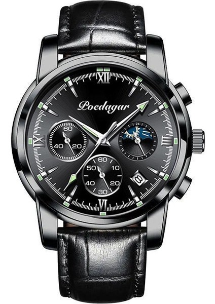 Yeni Su Geçirmez Aydınlık Çok Fonksiyonlu Erkek Saati Kuvars Saati (Yurt Dışından)