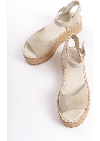 Kadın Süet Platform Espadril Bej -MCRGN290-BJ indirimleri