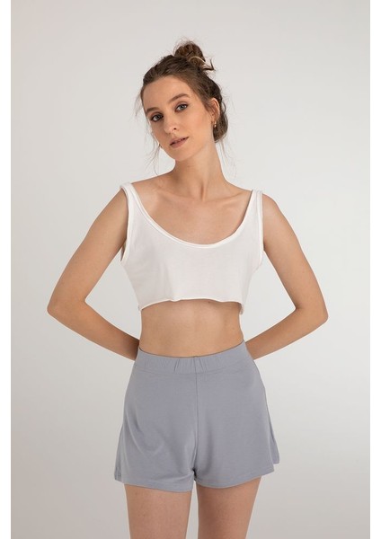 Cotton Geniş Kesim Crop Top