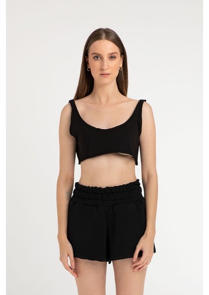 Cotton Geniş Kesim Crop Top