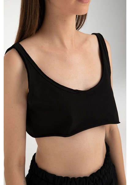 Cotton Geniş Kesim Crop Top