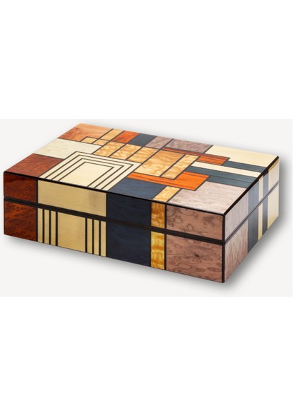 İspanyol Sedir Puro Kutusu Humidor Abstract 30s