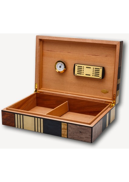 İspanyol Sedir Puro Kutusu Humidor Abstract 30s