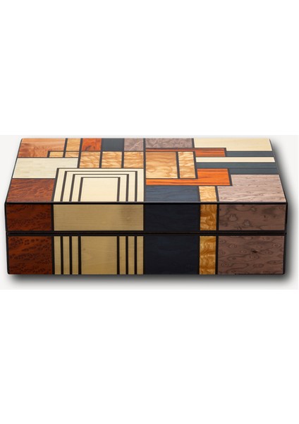 İspanyol Sedir Puro Kutusu Humidor Abstract 30s