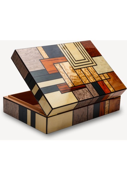 İspanyol Sedir Puro Kutusu Humidor Abstract 30s indirimleri