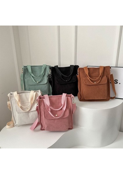 Retro Kadife Büyük Kapasiteli Kadın Çantası 2024 Yeni Kadife Çanta Batı Tarzı Crossbody Çanta Moda Banliyö Omuz Çantası (Yurt Dışından)