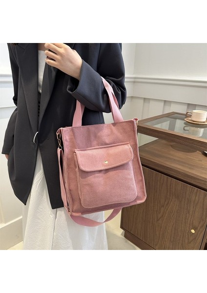Retro Kadife Büyük Kapasiteli Kadın Çantası 2024 Yeni Kadife Çanta Batı Tarzı Crossbody Çanta Moda Banliyö Omuz Çantası (Yurt Dışından)
