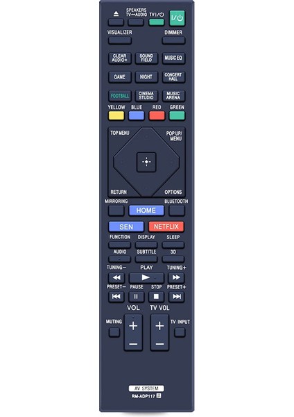 Sony Ev Sineması Oynatıcı BDV-N5200W BDV-N7200W BDV-N7200WL BDV-N9200W BDV-N9200WL BDV-NF7220 HBD-N5200W HBD-N7200W HBD-N9200W HBD-N9200WL Için Uzaktan Kumanda RM-ADP117 (Yurt Dışından)