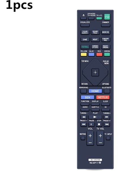 Sony Ev Sineması Oynatıcı BDV-N5200W BDV-N7200W BDV-N7200WL BDV-N9200W BDV-N9200WL BDV-NF7220 HBD-N5200W HBD-N7200W HBD-N9200W HBD-N9200WL Için Uzaktan Kumanda RM-ADP117 (Yurt Dışından)