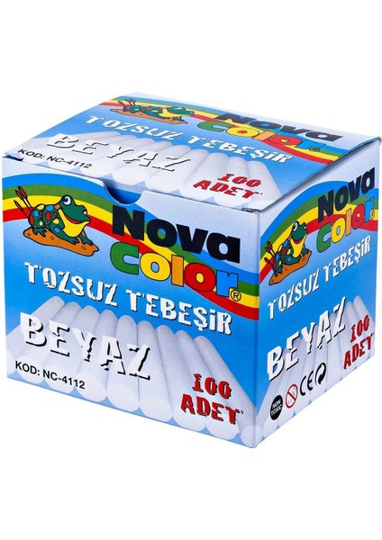 Nova Color Tozsuz Tebeşir Beyaz 100 Lu Nc-4112