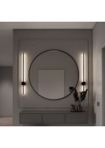 Siyah 3000K 70CM Çubuk Aplik, Duvar Aydınlatması, LED Aplik, Modern Duvar Aplik