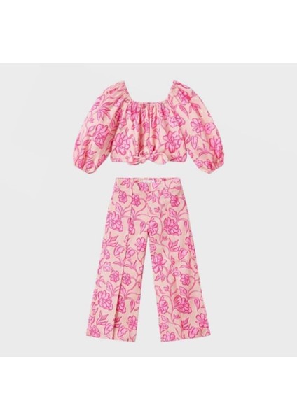 Lolipop Kids Store Kız Çocuk Kayık Yaka Crop Takım