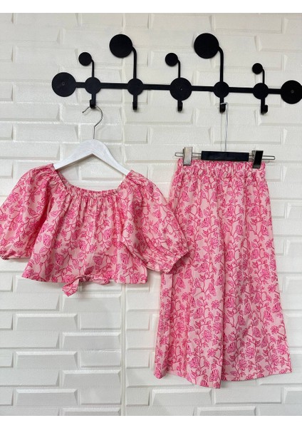 Lolipop Kids Store Kız Çocuk Kayık Yaka Crop Takım