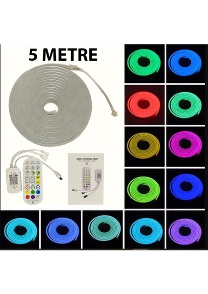 5metre Şerit Animasyonlu Tak Çalıştır Kumandalı Rgb Şerit Işık Aydınlatma Parti LED