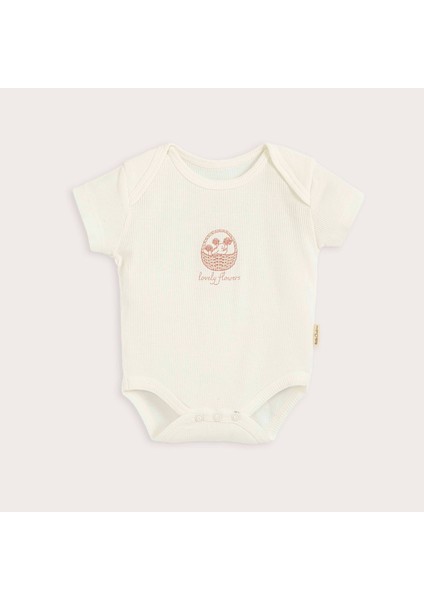 Secret Garden Yenidoğan Kısa Kollu Body Ekru