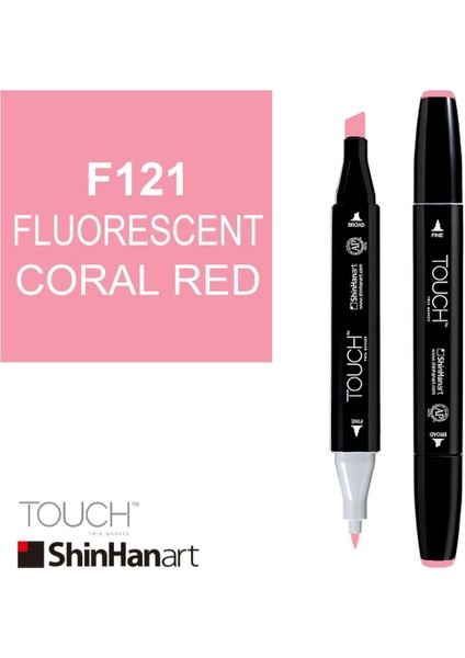 Shinhan Art Touch Twin Marker F121 Fluorescent Coral Red