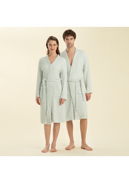 Gofre Unısex Bornoz Okyanus