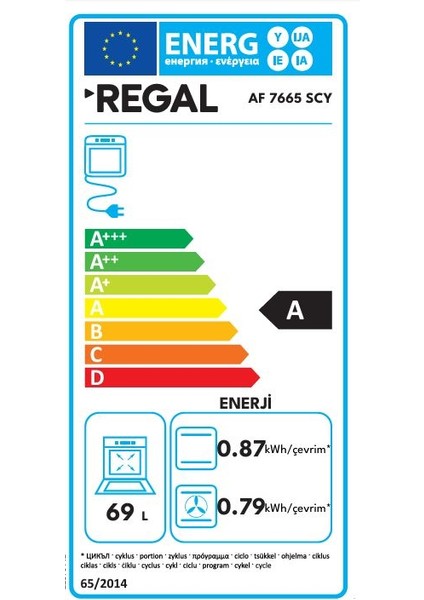 Af 7665 Scy A Enerji Sınıfı Elektroturbo Ankastre Fırın