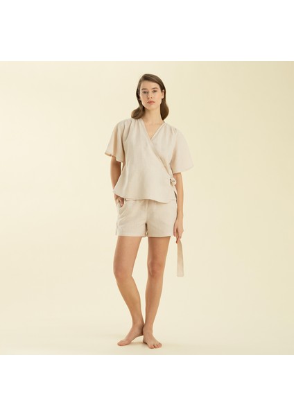 Tejıdo Şortlu Takım Bej