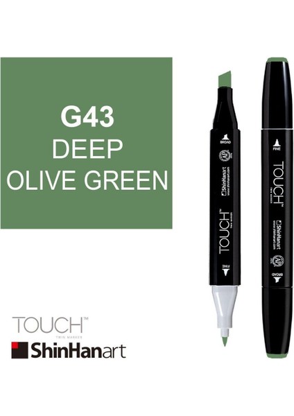 Art Touch Twin Marker G43 Deep Olive Green modelleri