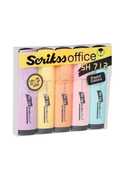 Fosforlu Kalem SH712 Pastel 5 Li Blister