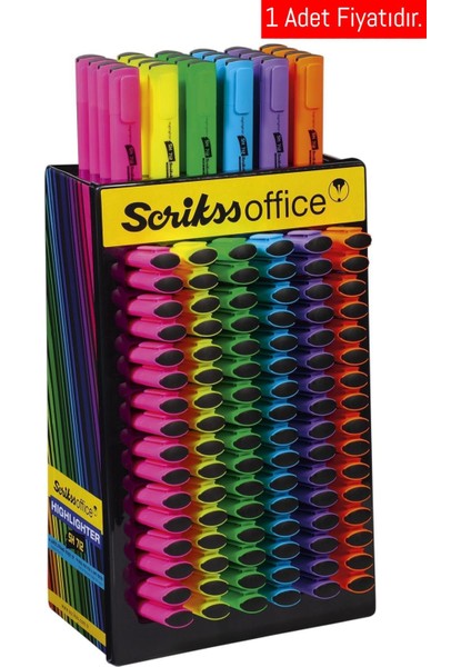 Pastel Fosforlu Kalem Office Kesik Uç _360 (1 Adet)