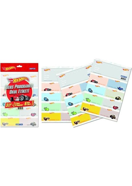 Hot Wheels Ders Programlı Okul Etiketi 16X24 3 Yp.